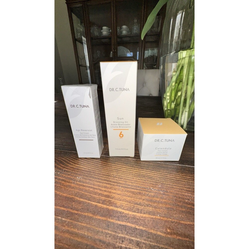 Set Of 3 Farmasi Dr. C. Tuna Age Reversist Eye Cream Bronzing Oil Face Cream